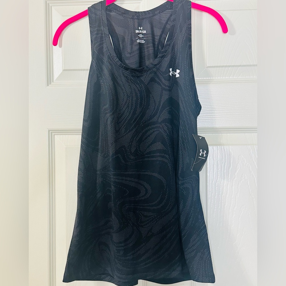 NWT Under Armour Women's Swirl Pattern Black Tank Top